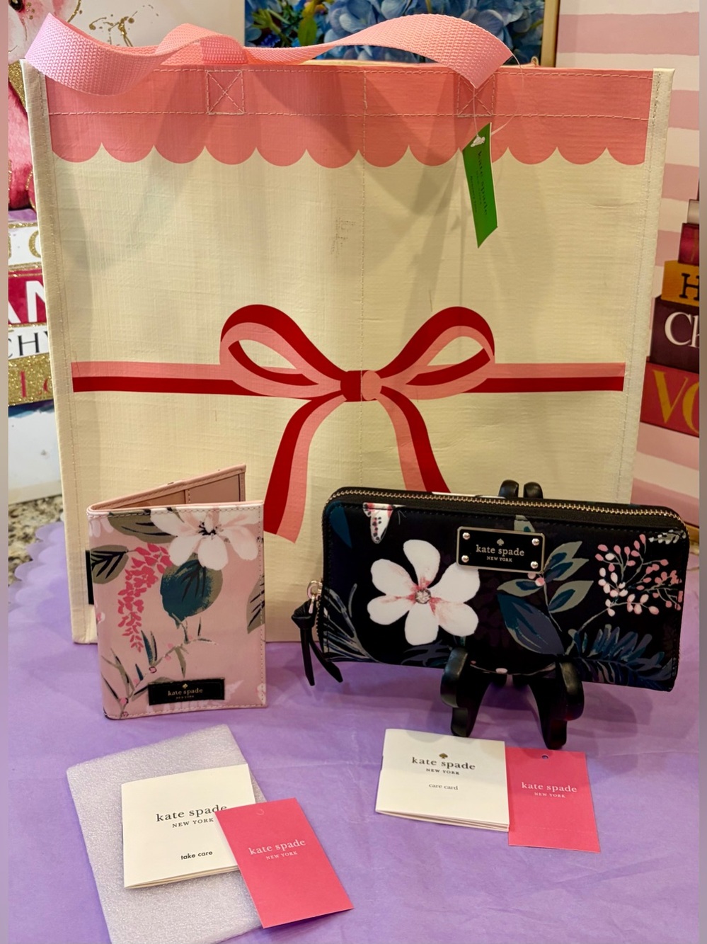 NWT KATE SPADE BUNDLE
Wallet/Passport Holder/Tote - Black, Pink, White - Picture 2 of 16